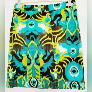 Eccoci Women's Stretch Cotton Colorful Paisley Pencil Skirt Lined 6/Small